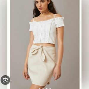 Anthropologie Sunday In Brooklyn Linen Blend Mini Skirt